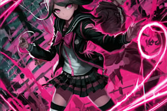 draw danganronpa style characters with full body art
