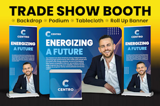 design custom trade show booth, exhibition stand, event backdrop, and tablecloth