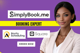setup simplybook me acuity, scheduling, calendly, vagaro booking appointment