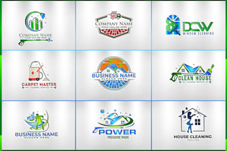 make window cleaning ,home cleaning , junk removal and cleaning service logo