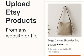 manually upload etsy products from any website or file