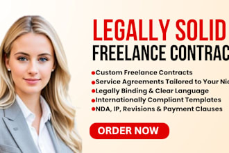 draft legally binding freelance contract or service agreement letter fast