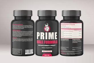 design premium supplement label and product packaging design