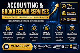 provide bookkeeping accounting and erp setup services