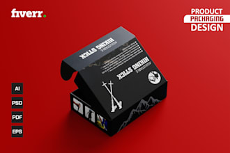 do modern product packaging design with dieline and 3d