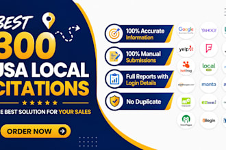 create manually 300 USA local citations for local SEO