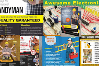 design plumber, electrician and handyman services flyer
