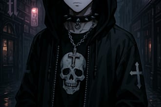 create unique goth anime characters based on your idea