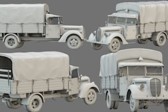 do 3d car modelling 3d truck tank military vehicle model 3d rendering fivem gta