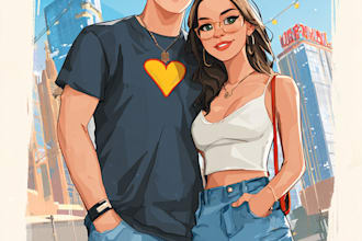 make couple portrait illustration