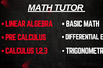 help you in linear algebra, math and calculus