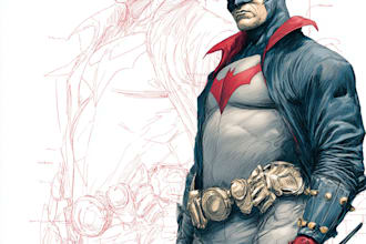 design premium superhero caricature character