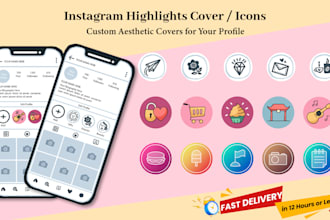 design aesthetic instagram highlight covers or story icons for your brand