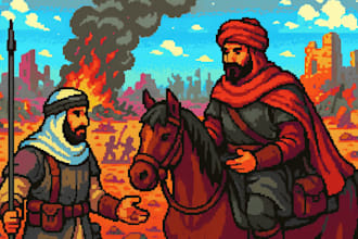 do pixel game art illustration, pixel art animation environment scene pixel map