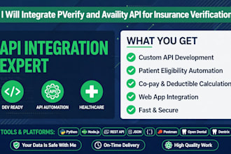 integrate pverify and availity API for insurance verification and cost estimate