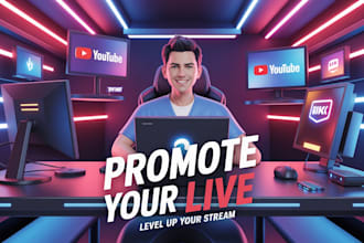 increase youtube live stream viewers with organic promotion and thumbnail