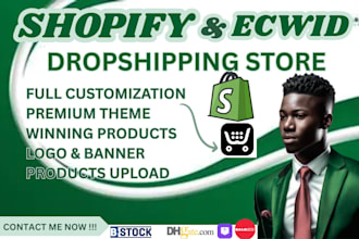 design or redesign a shopify salehoo spocket bstock dhgate dropshipping website
