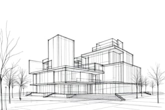draw exterior interior sketches with architecture watercolor
