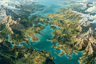 make a design fantasy map illustration fantasy city map
