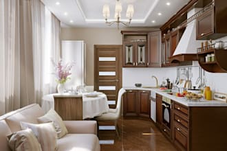 redesign 3d rustic living room, dining area kitchen,bathroom suite,cgi rendering