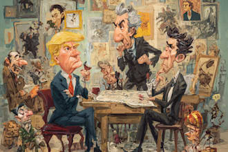 create a political or satirical cartoon