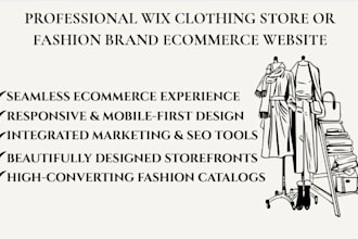 design a professional wix clothing store or fashion brand ecommerce website