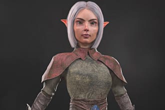 create a realistic 3d character for games and animation