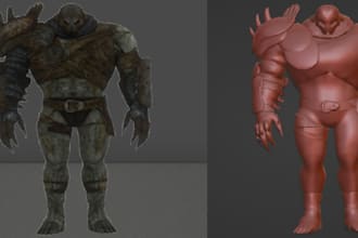 game ready character,fantasy and fictional creature in zbrush,realistic zombie