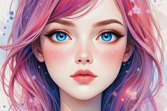 paint cute watercolor portrait