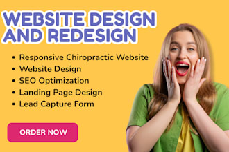 design chiropractic website, chiropractic care treatment website landing page