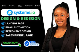 create systeme io website, systeme io landing page, systeme build gohighlevel