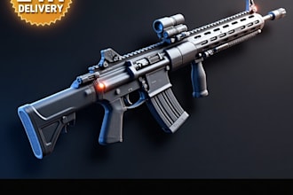deliver a game ready 3d weapon or gun model in 24hrs, optimized for unity unreal