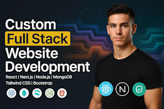 custom website development, full stack website developer, front end developer