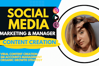be your social media manager and content creator for tiktok, instagram,pinterest