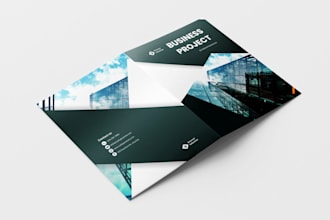 design professional presentation folder and business stationery for your brand