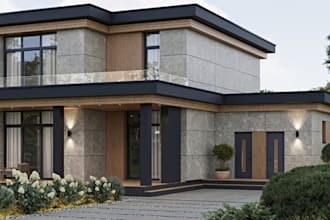 redesign 3d house,villa exterior render,front porch design,front yard ,elevation