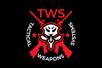 create modern gun, masculine, woodworking, gun shop logo