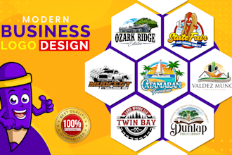 design premium hand drawn modern business logo design