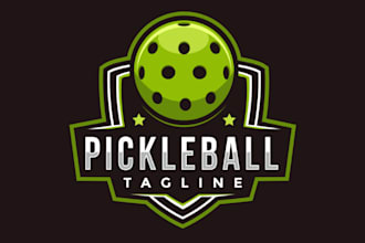 draw high quality pickleball paddle and  brand logo