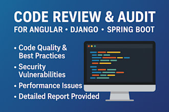 review and audit your angular, django or spring boot codebase