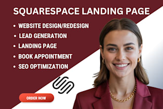 design squarespace landing page, squarespace redesign and squarespace seo