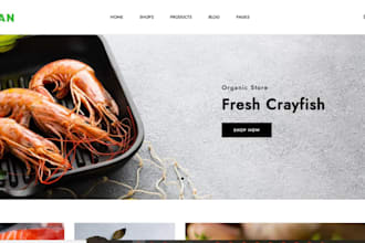 design seafood shopify store, butcher shop website, food delivery website