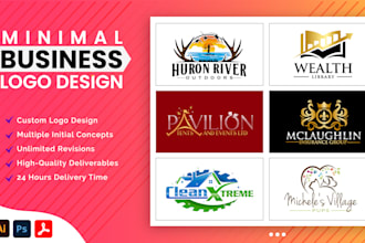 do modern minimalist business logo design in 24 hours