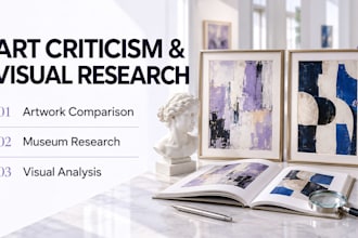 do critical art research, artwork comparison assigned, museum, visual analysis