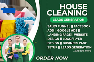 commercial house cleaning service leads website window cleaning logo flyer ads