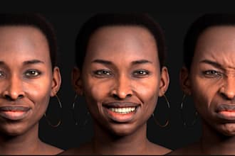 africa 3d character,3d realism nsfw,metahuman female,ue5rig,face morph,pet model