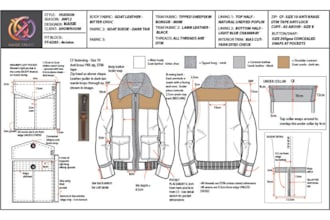 complete wonderful cloth tech pack garment design activewear and flat sketch
