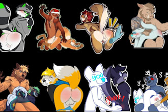 draw furry sticker telegram sticker animated sticker nsfw furry fursona sticker
