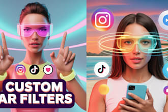 create advanced and trendy custom ar filters for instagram tiktok and snapchat