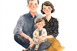 create a watercolor family portrait